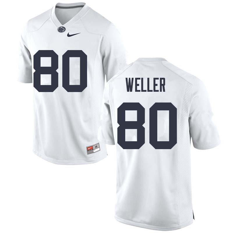 Men #80 Justin Weller Penn State Nittany Lions College Football Jerseys Sale-White - Click Image to Close